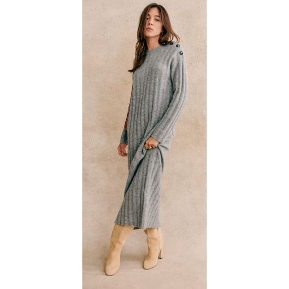Sezane Dresses & Skirts - NEW SEZANE Manon dress in light gray , S